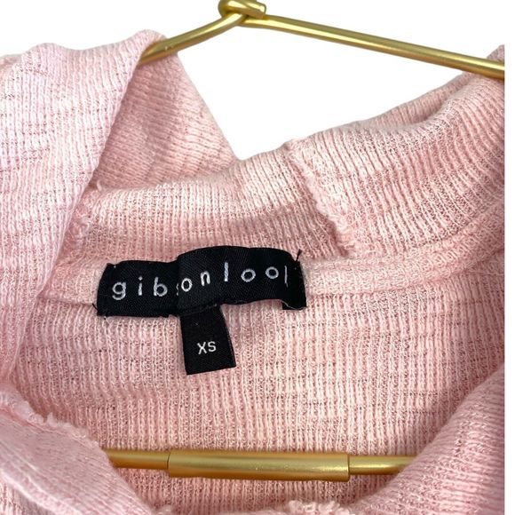 Gibson Look Womens Hooded Sweatshirt Size XS Pink Distressed Lightweight 346 - Picture 3 of 6